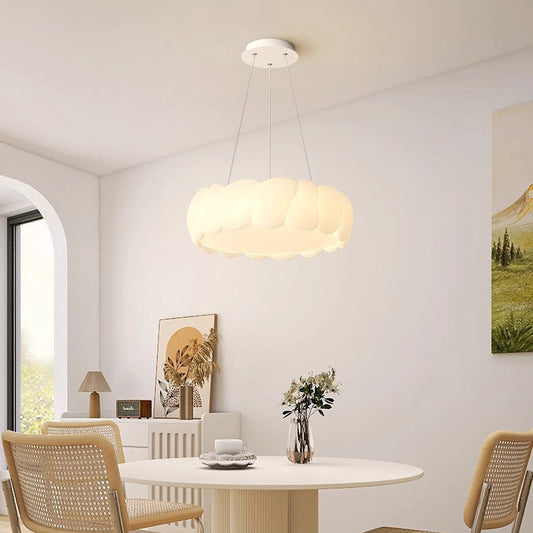 Contemporary Creative PE Iron Bubble Wave Round LED Chandelier For Living Room & Dining Room