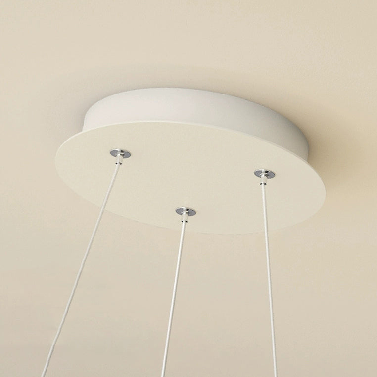 Contemporary Creative PE Iron Bubble Wave Round LED Chandelier For Living Room & Dining Room