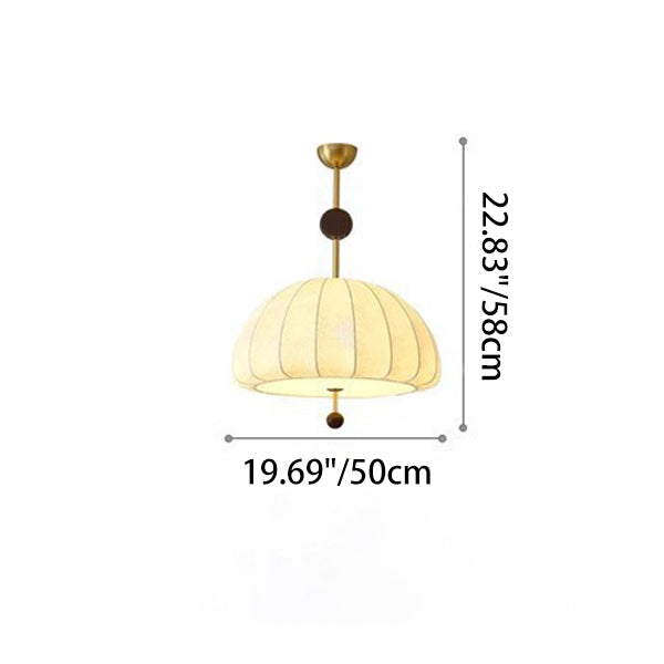Traditional French Fabric Wood Metal Fan Pattern 3/5-Light Semi-Flush Mount Ceiling Light For Bedroom & Living Room