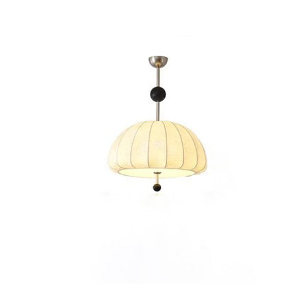 Traditional French Fabric Wood Metal Fan Pattern 3/5-Light Semi-Flush Mount Ceiling Light For Bedroom & Living Room