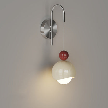 Contemporary Scandinavian PE Iron Pumpkin-Shaped LED Wall Sconce Lamp For Bedroom & Living Room