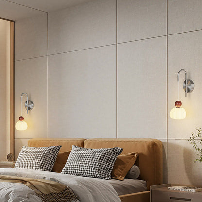 Contemporary Scandinavian PE Iron Pumpkin-Shaped LED Wall Sconce Lamp For Bedroom & Living Room