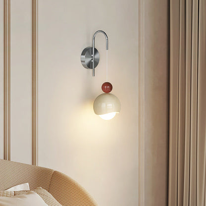 Contemporary Scandinavian PE Iron Pumpkin-Shaped LED Wall Sconce Lamp For Bedroom & Living Room