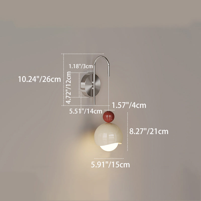 Contemporary Scandinavian PE Iron Pumpkin-Shaped LED Wall Sconce Lamp For Bedroom & Living Room