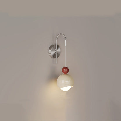 Contemporary Scandinavian PE Iron Pumpkin-Shaped LED Wall Sconce Lamp For Bedroom & Living Room