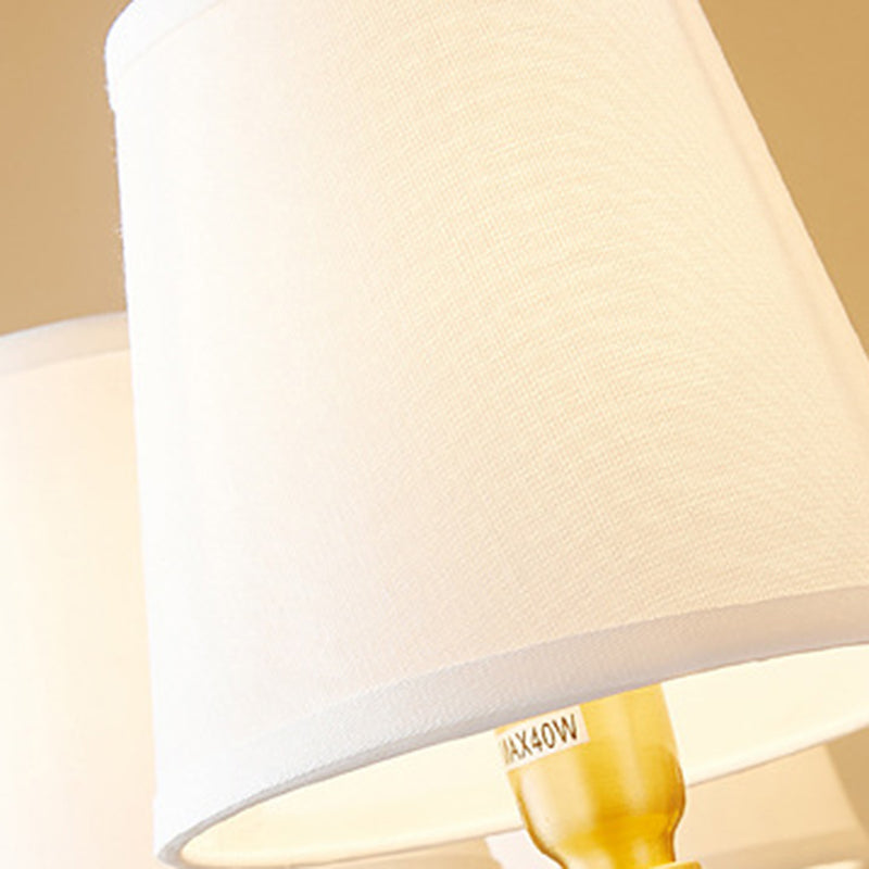 Contemporary Scandinavian Brass Fabric Round Branch 5/6/8/10-Light Chandelier For Living Room & Dining Room