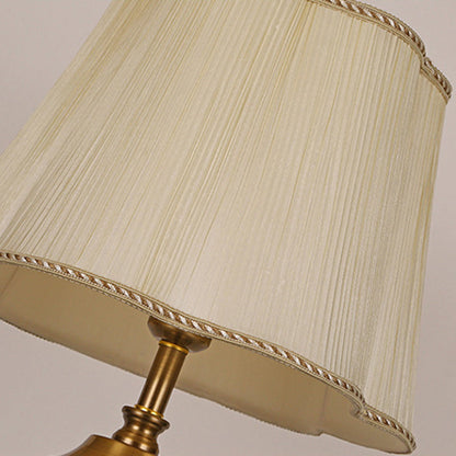 Modern Luxury Crystal Fabric Metal Trapezoid Round Fan Shape 1-Light Table Lamp For Bedroom & Living Room