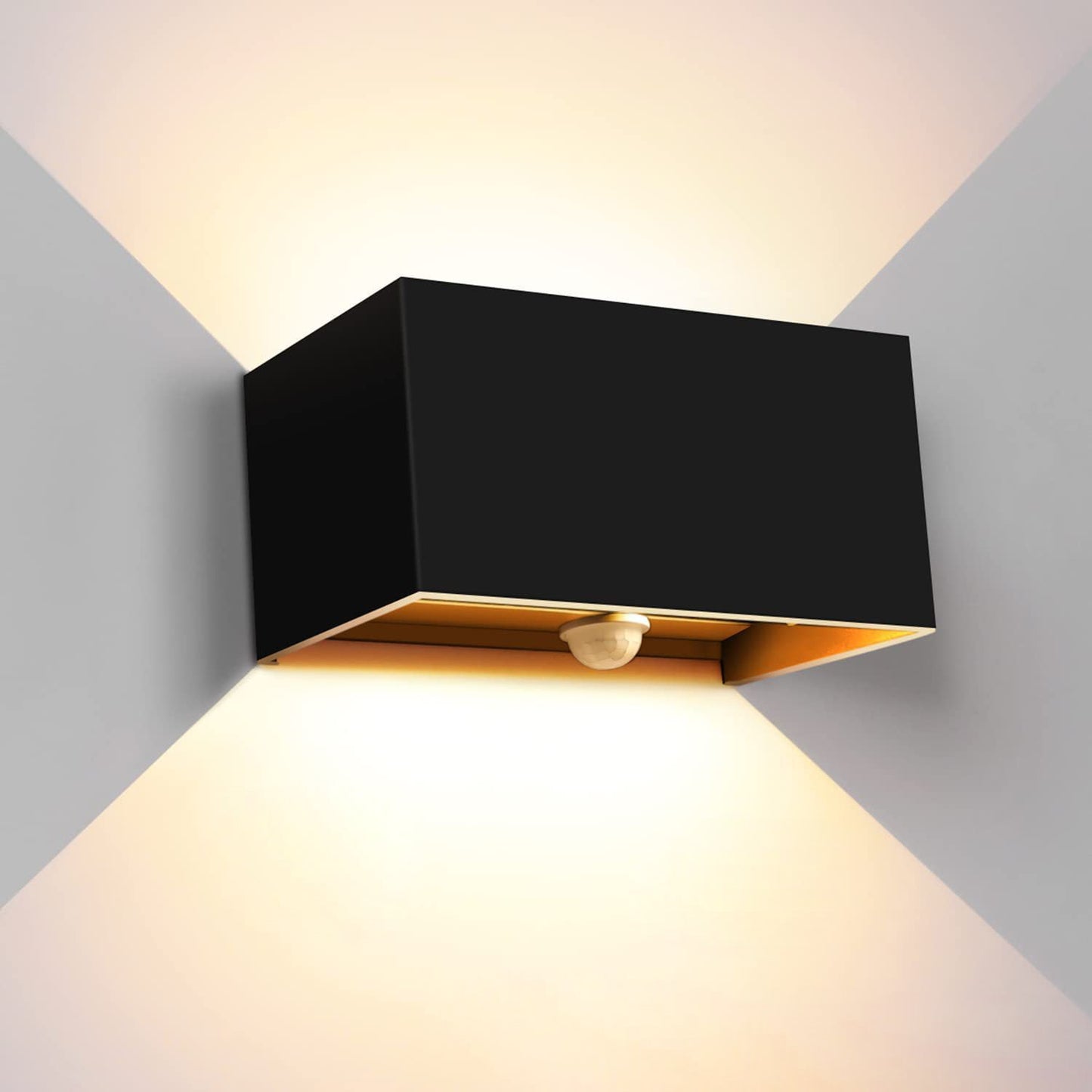 مصباح حائط LED مستطيل الشكل من الألومنيوم بتصميم عصري وبسيط للفناء الخارجي