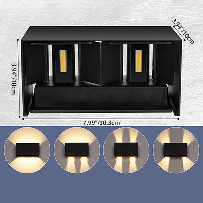 مصباح حائط LED مستطيل الشكل من الألومنيوم بتصميم عصري وبسيط للفناء الخارجي