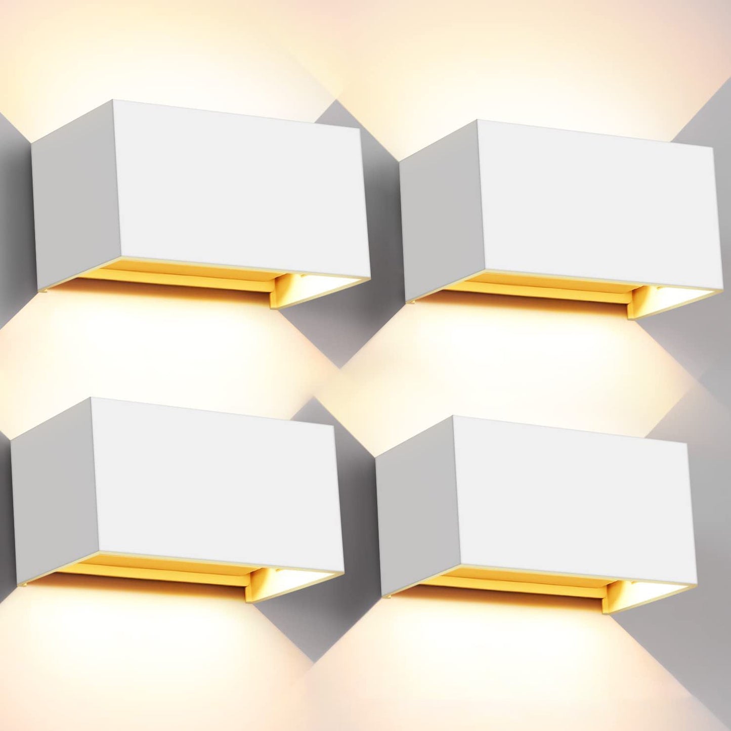 مصباح حائط LED مستطيل الشكل من الألومنيوم بتصميم عصري وبسيط للفناء الخارجي