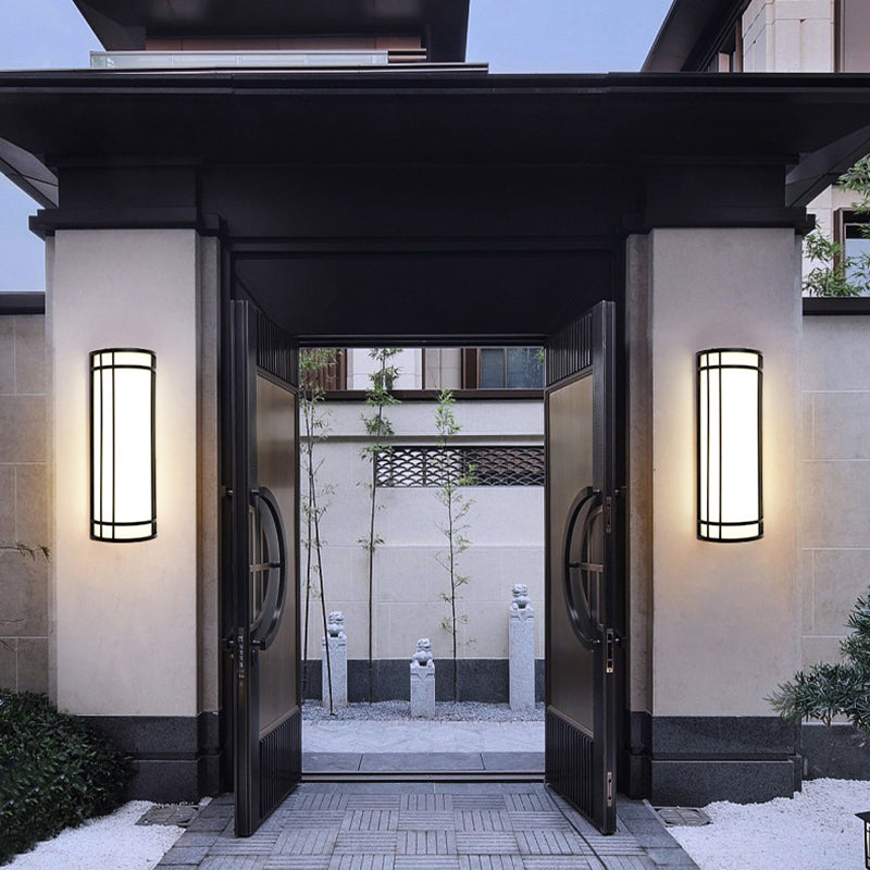 Modern Minimalist Acrylic Iron Half-Round Rectangular LED Wall Sconce Lamp For Outdoor