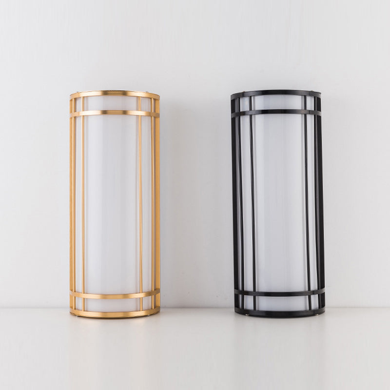 Modern Minimalist Acrylic Iron Half-Round Rectangular LED Wall Sconce Lamp For Outdoor