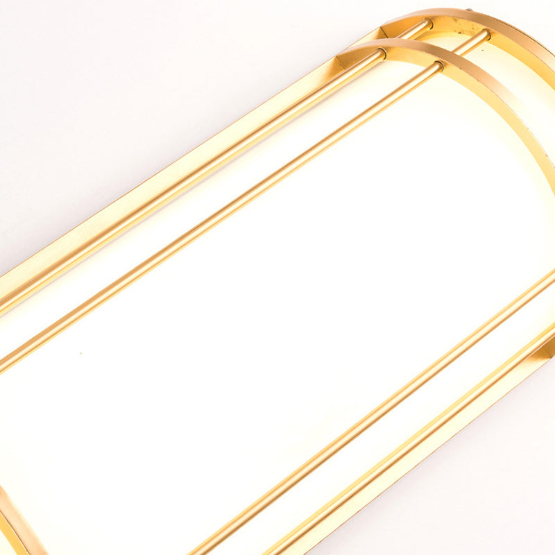 Modern Minimalist Acrylic Iron Half-Round Rectangular LED Wall Sconce Lamp For Outdoor