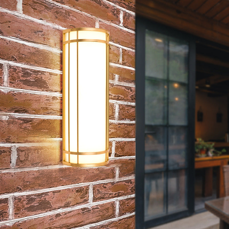 Modern Minimalist Acrylic Iron Half-Round Rectangular LED Wall Sconce Lamp For Outdoor