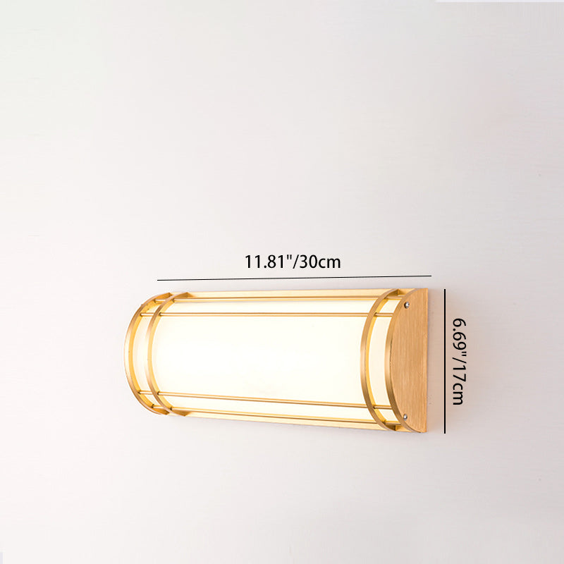 Modern Minimalist Acrylic Iron Half-Round Rectangular LED Wall Sconce Lamp For Outdoor