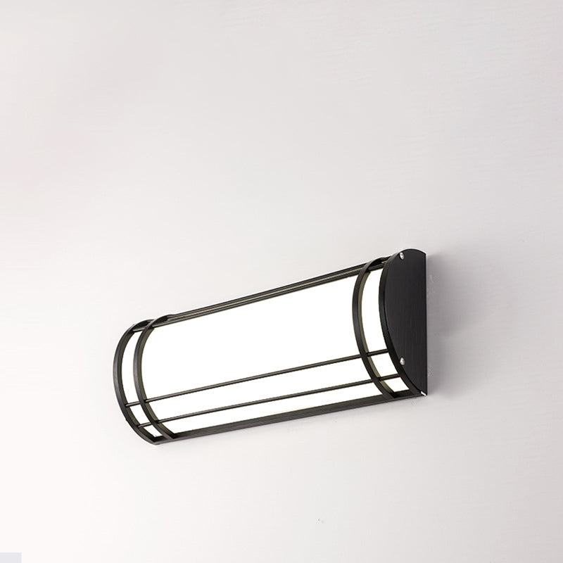 Modern Minimalist Acrylic Iron Half-Round Rectangular LED Wall Sconce Lamp For Outdoor