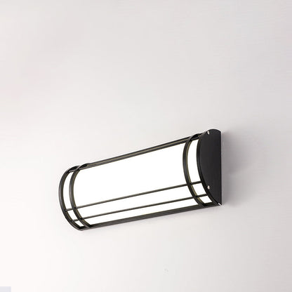 Modern Minimalist Acrylic Iron Half-Round Rectangular LED Wall Sconce Lamp For Outdoor