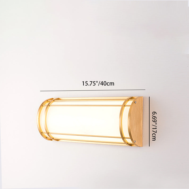 Modern Minimalist Acrylic Iron Half-Round Rectangular LED Wall Sconce Lamp For Outdoor