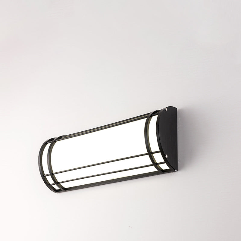 Modern Minimalist Acrylic Iron Half-Round Rectangular LED Wall Sconce Lamp For Outdoor