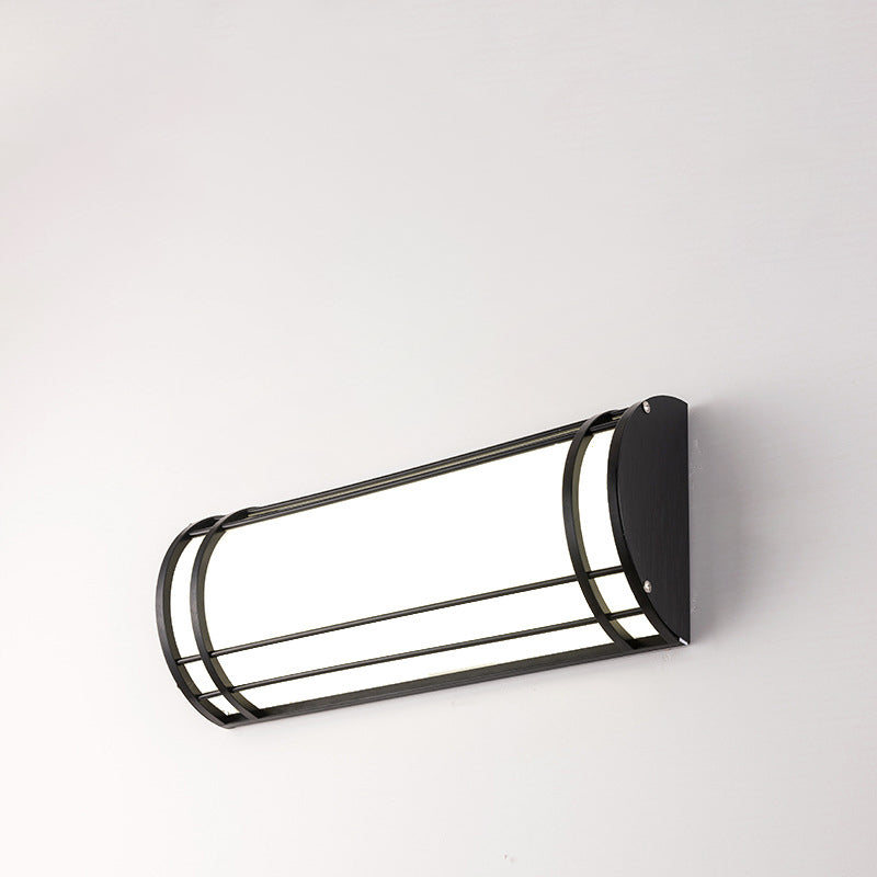 Modern Minimalist Acrylic Iron Half-Round Rectangular LED Wall Sconce Lamp For Outdoor