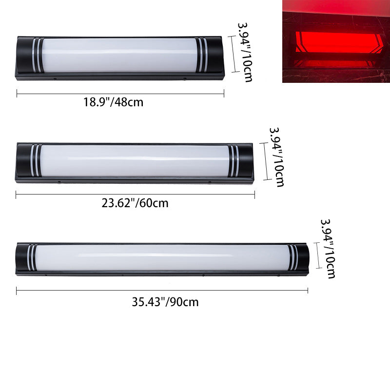 Modern Minimalist Acrylic Stainless Steel Rectangular Striped LED Wall Sconce Lamp For Outdoor