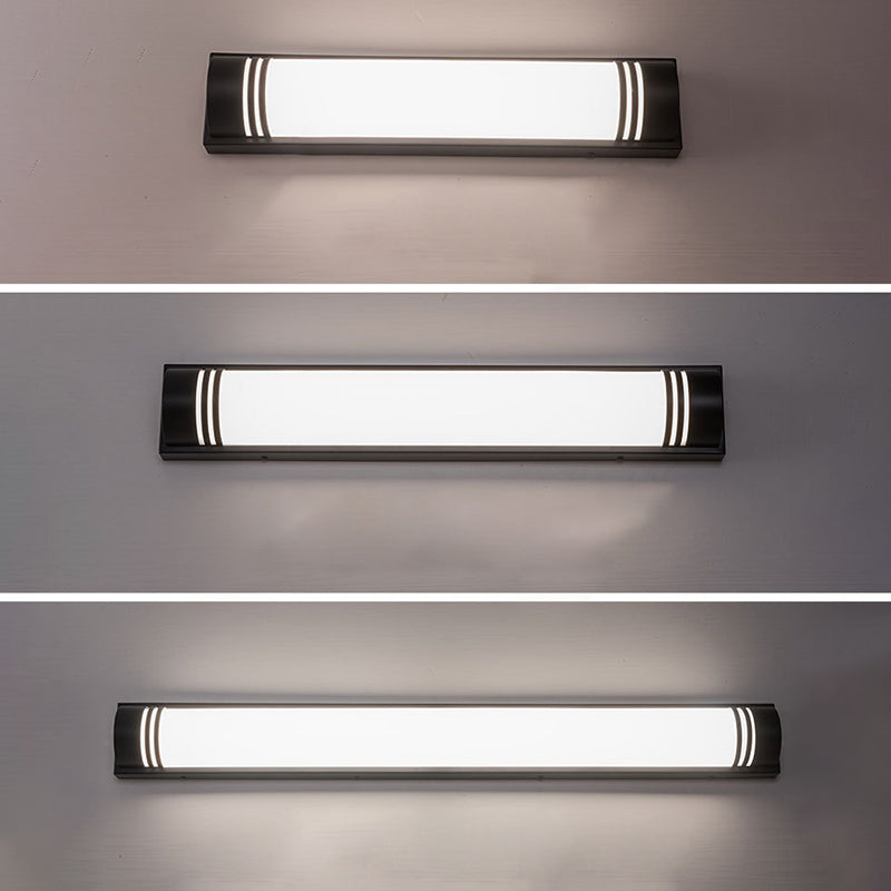 Modern Minimalist Acrylic Stainless Steel Rectangular Striped LED Wall Sconce Lamp For Outdoor