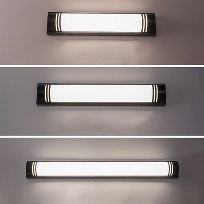 Modern Minimalist Acrylic Stainless Steel Rectangular Striped LED Wall Sconce Lamp For Outdoor
