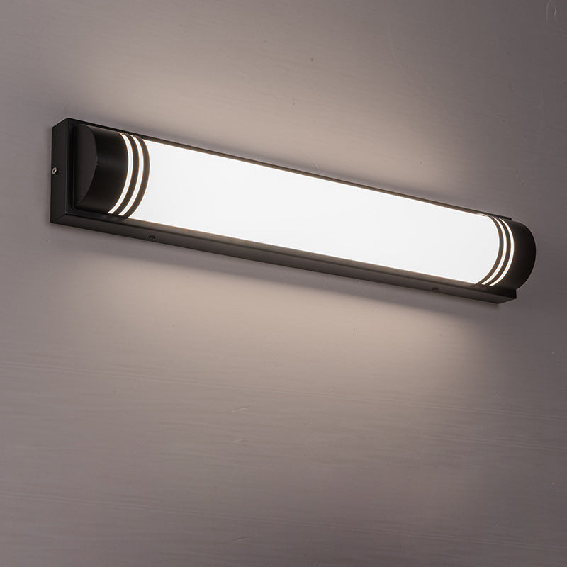 Modern Minimalist Acrylic Stainless Steel Rectangular Striped LED Wall Sconce Lamp For Outdoor