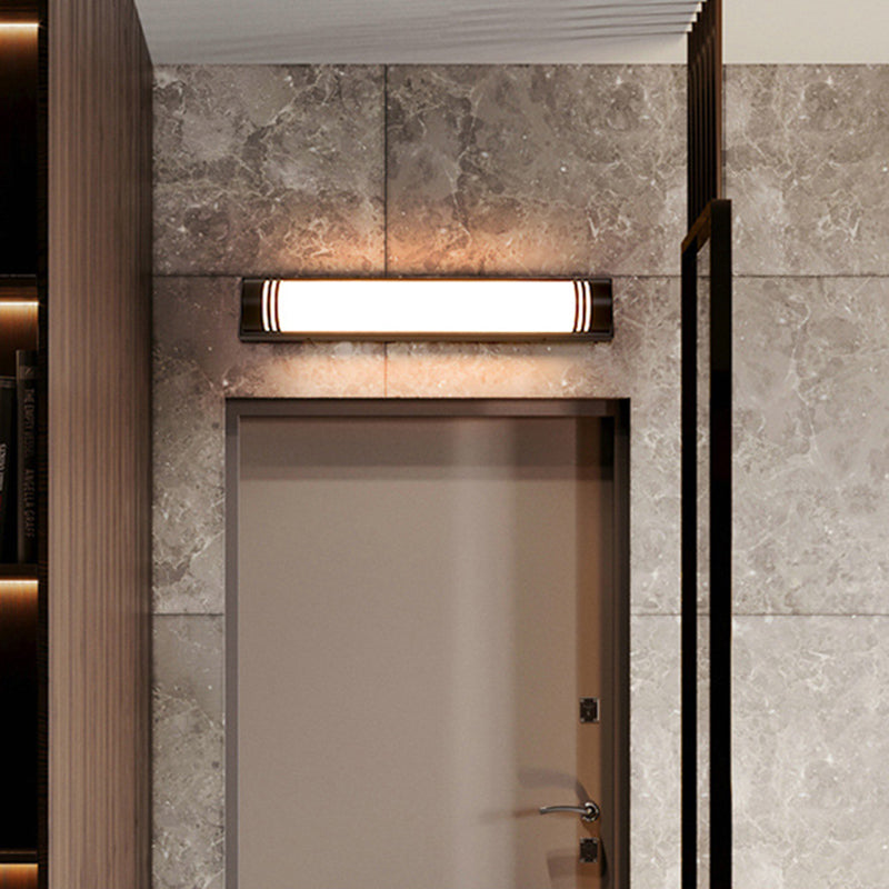 Modern Minimalist Acrylic Stainless Steel Rectangular Striped LED Wall Sconce Lamp For Outdoor