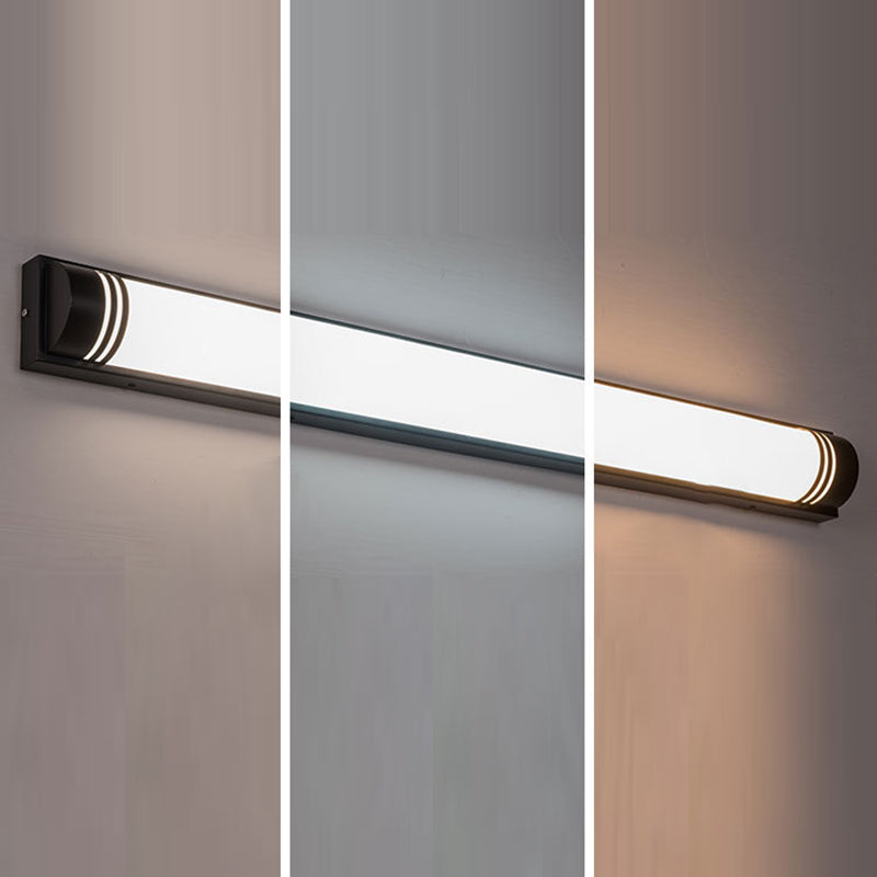 Modern Minimalist Acrylic Stainless Steel Rectangular Striped LED Wall Sconce Lamp For Outdoor
