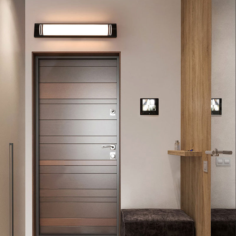 Modern Minimalist Acrylic Stainless Steel Rectangular Striped LED Wall Sconce Lamp For Outdoor