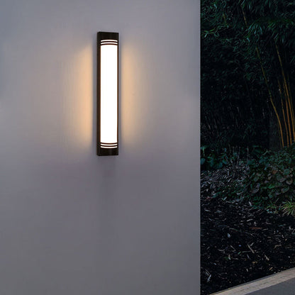 Modern Minimalist Acrylic Stainless Steel Rectangular Striped LED Wall Sconce Lamp For Outdoor