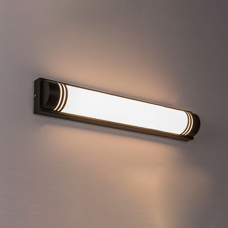 Modern Minimalist Acrylic Stainless Steel Rectangular Striped LED Wall Sconce Lamp For Outdoor