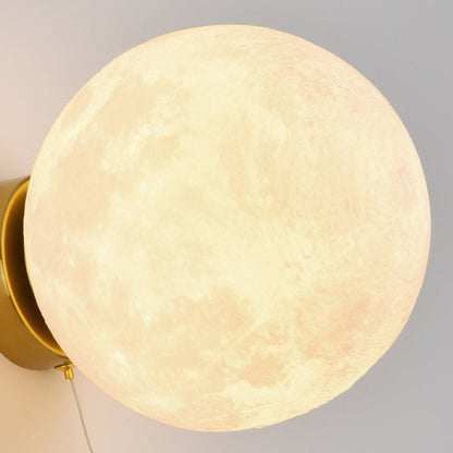 Modern Art Deco PLA Resin Iron Astronaut Planet Design 1-Light Wall Sconce Lamp For Bedroom & Living Room
