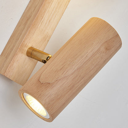 Contemporary Creative PE Rubberwood Cylinder Square Globe LED Wall Sconce Lamp For Bedroom & Living Room