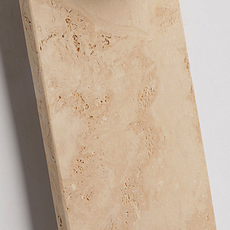Contemporary Creative Travertine Solid Wood Glass Square Oval Globe 2-Light Wall Sconce Lamp For Bedroom & Living Room