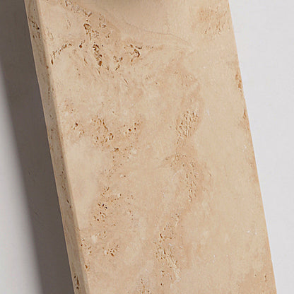 Contemporary Creative Travertine Solid Wood Glass Square Oval Globe 2-Light Wall Sconce Lamp For Bedroom & Living Room
