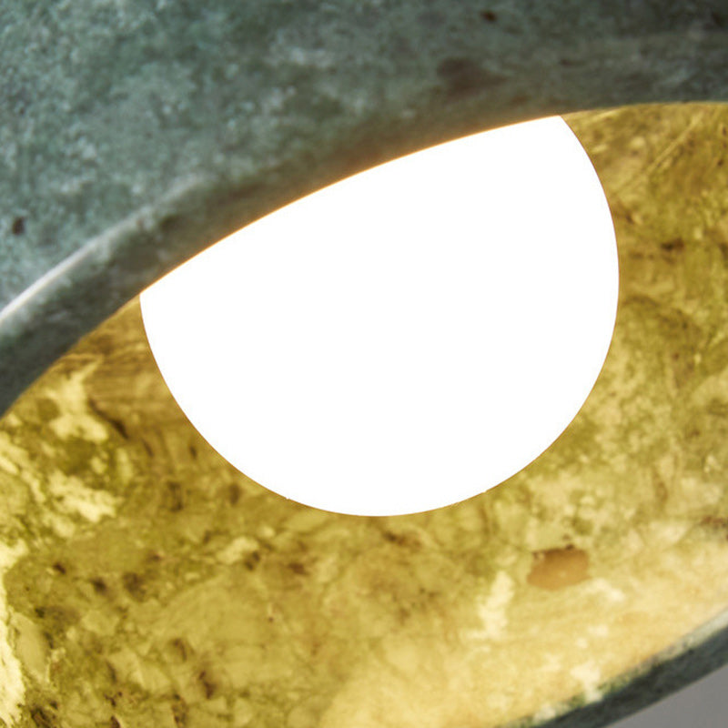 Contemporary Scandinavian Marble Metal Round Cylinder 1-Light Semi-Flush Mount Ceiling Light For Living Room