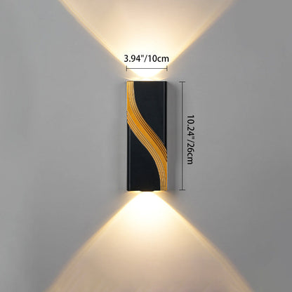 Modern Minimalist PC Aluminum Textured Rectangle LED Wall Sconce Lamp For Outdoor