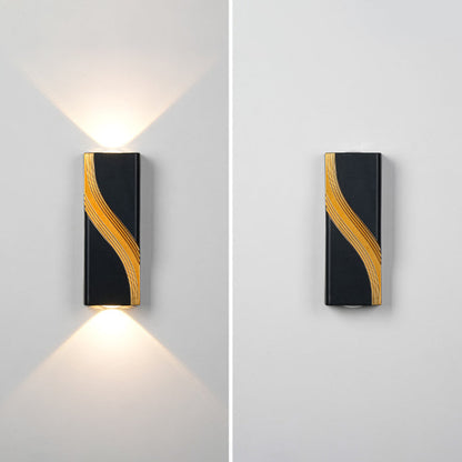 Modern Minimalist PC Aluminum Textured Rectangle LED Wall Sconce Lamp For Outdoor