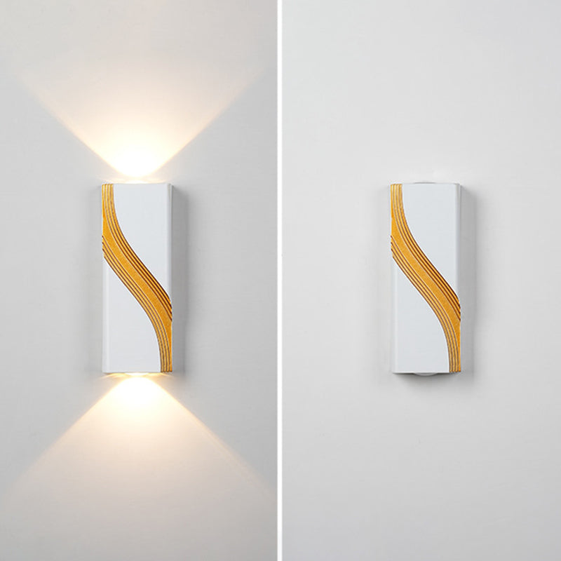 Modern Minimalist PC Aluminum Textured Rectangle LED Wall Sconce Lamp For Outdoor