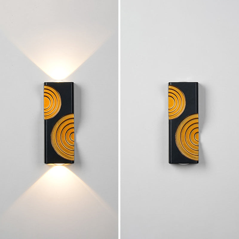 Modern Minimalist PC Aluminum Textured Rectangle LED Wall Sconce Lamp For Outdoor