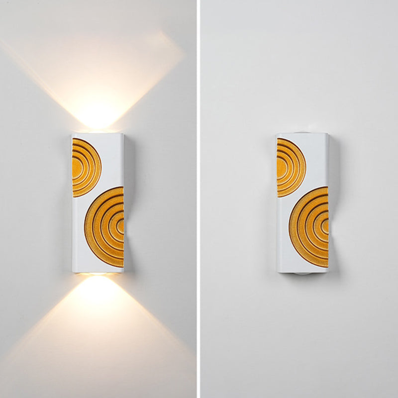 Modern Minimalist PC Aluminum Textured Rectangle LED Wall Sconce Lamp For Outdoor