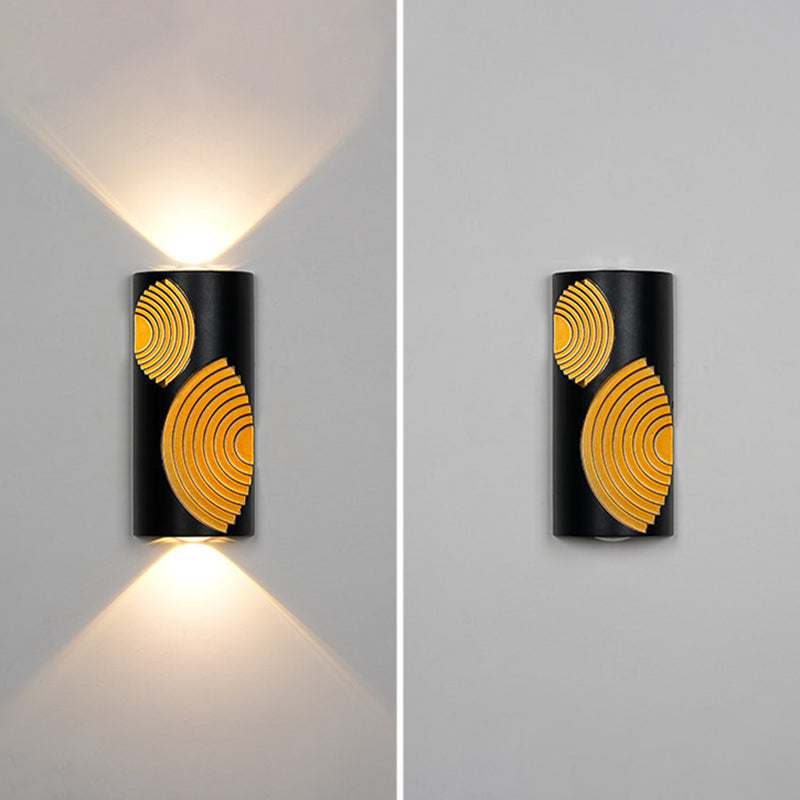 Modern Minimalist PC Aluminum Textured Rectangle LED Wall Sconce Lamp For Outdoor