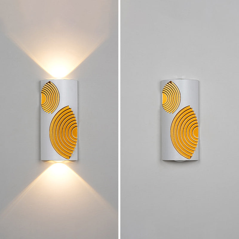 Modern Minimalist PC Aluminum Textured Rectangle LED Wall Sconce Lamp For Outdoor