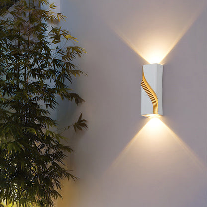 Modern Minimalist PC Aluminum Textured Rectangle LED Wall Sconce Lamp For Outdoor