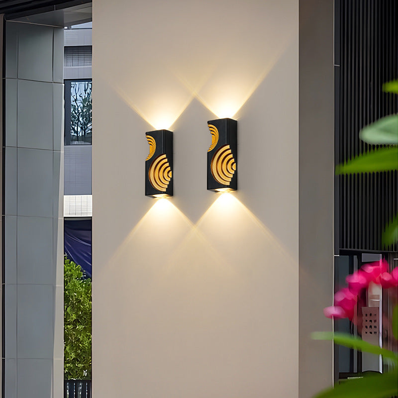 Modern Minimalist PC Aluminum Textured Rectangle LED Wall Sconce Lamp For Outdoor