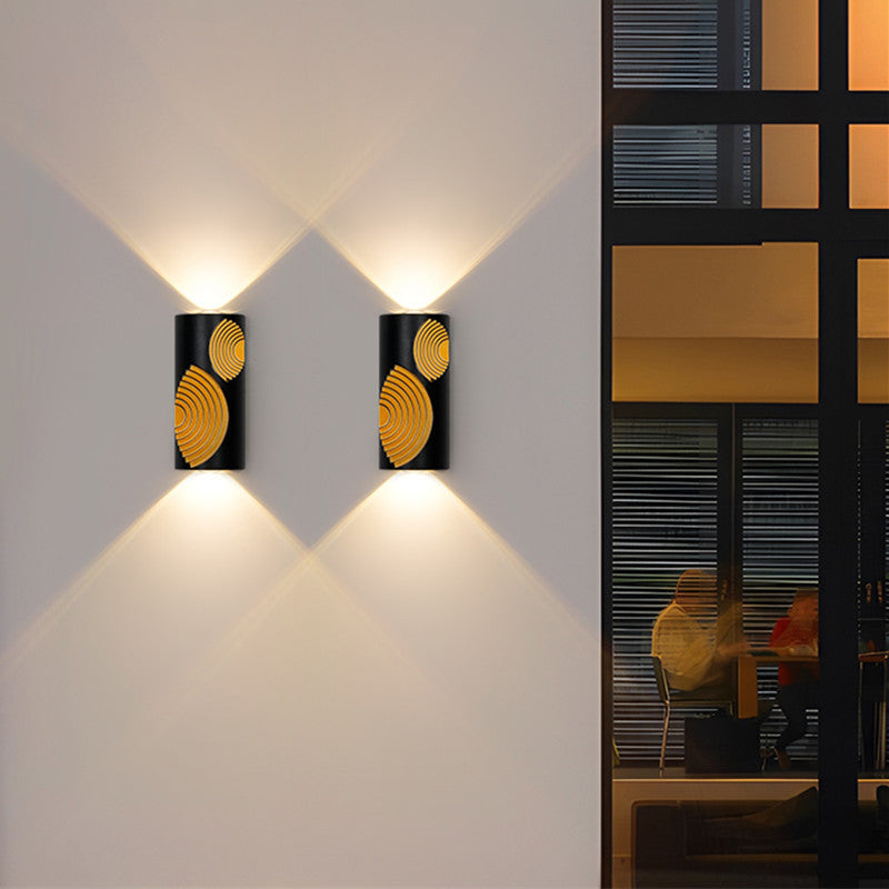 Modern Minimalist PC Aluminum Textured Rectangle LED Wall Sconce Lamp For Outdoor