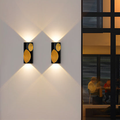 Modern Minimalist PC Aluminum Textured Rectangle LED Wall Sconce Lamp For Outdoor