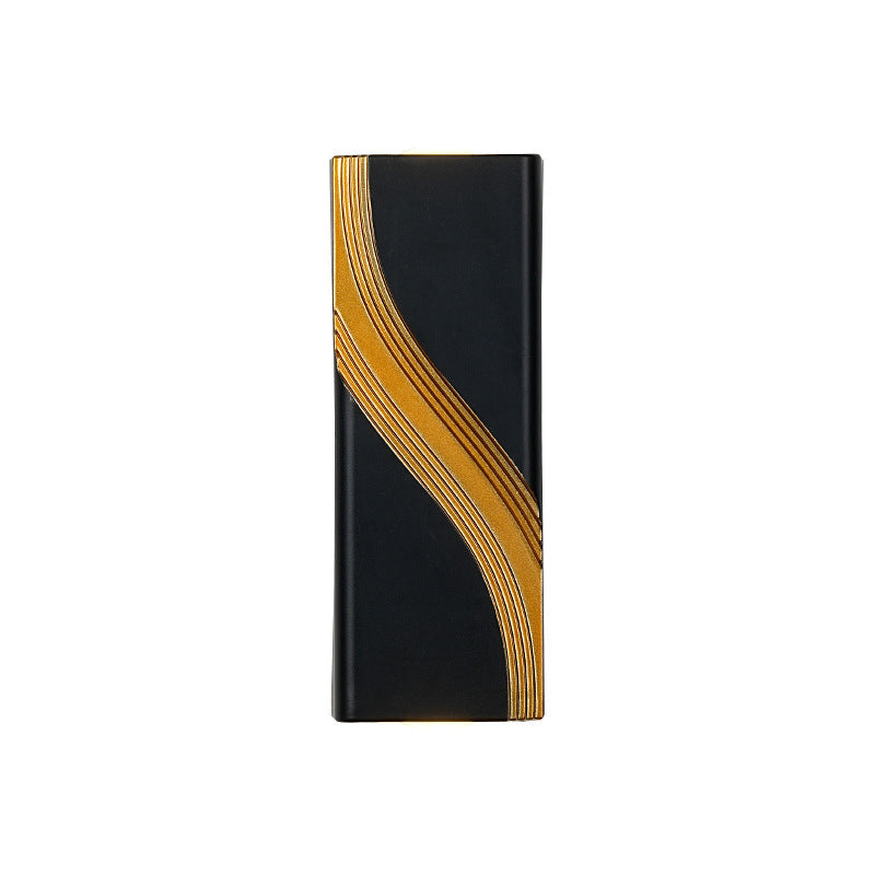 Modern Minimalist PC Aluminum Textured Rectangle LED Wall Sconce Lamp For Outdoor